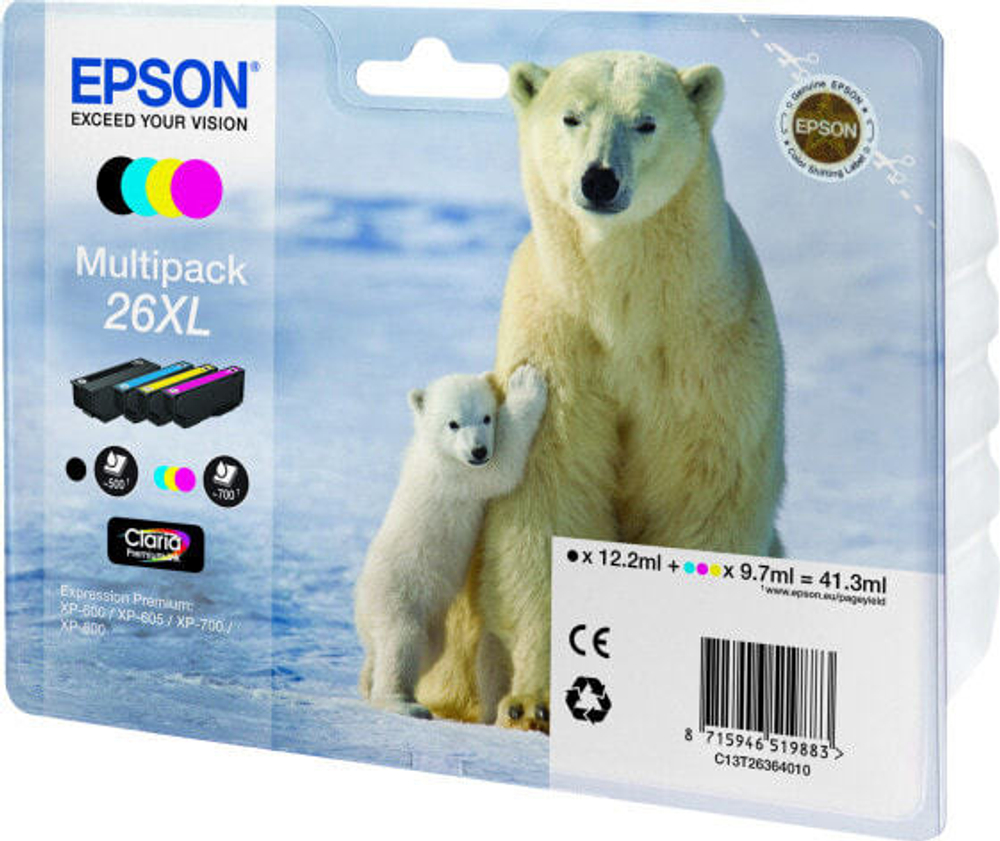 Epson Polar bear C13T26364020 струйный картридж Подлинный Черный, Голубой, Пурпурный, Желтый 1 шт
