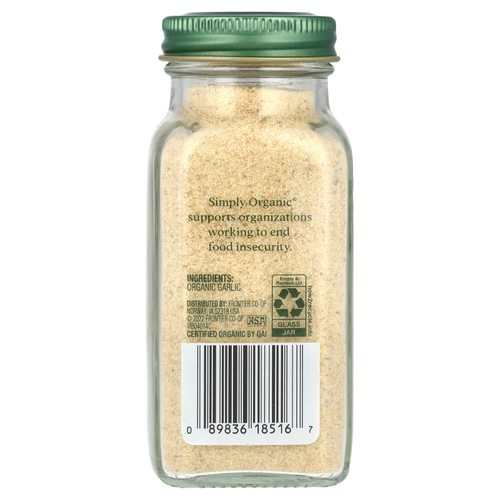 Simply Organic, чесночный порошок, 103 г (3,64 унции)