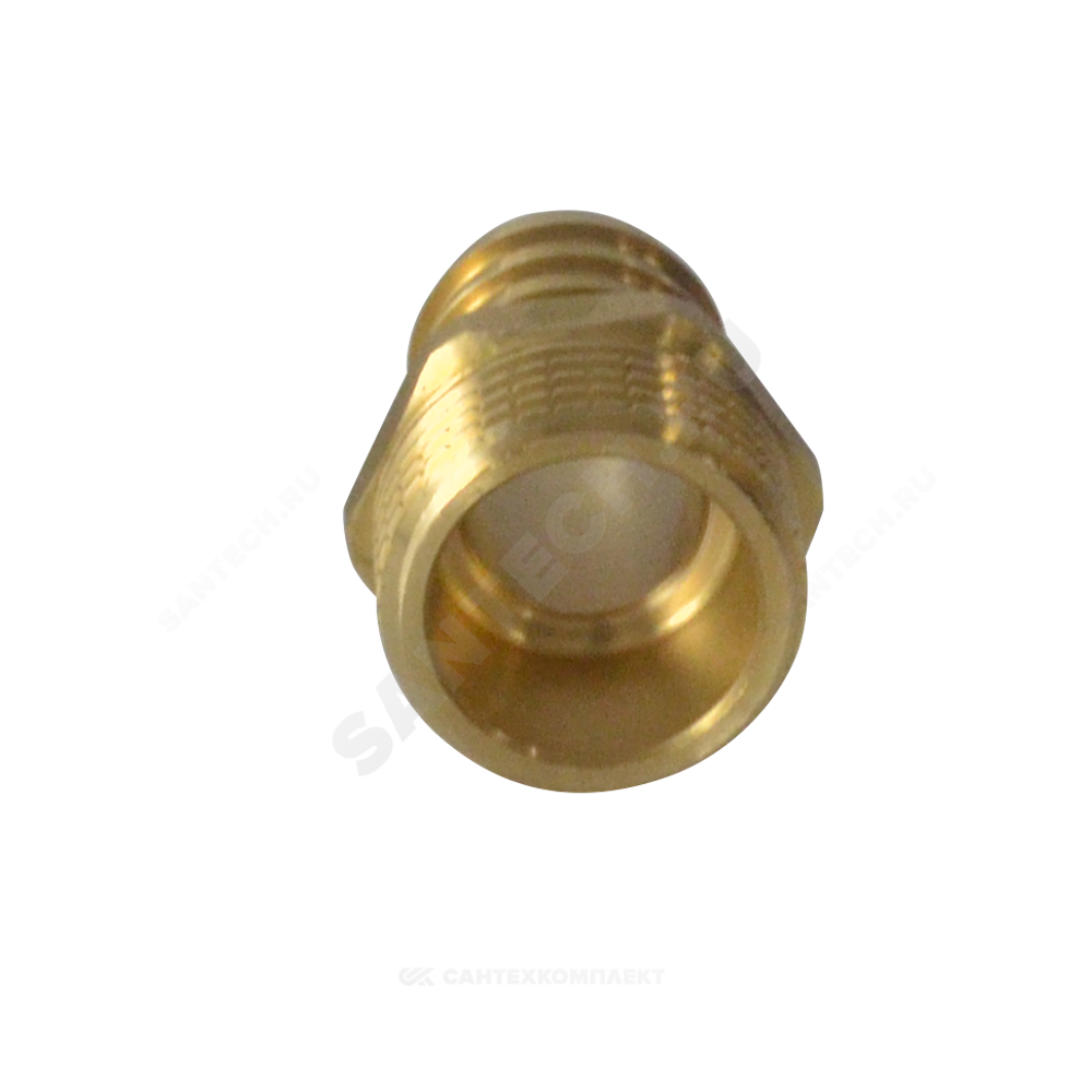 Переходник штуцерный латунь неразъемный для шланга Дн 14х1/2" НР SantechSystems