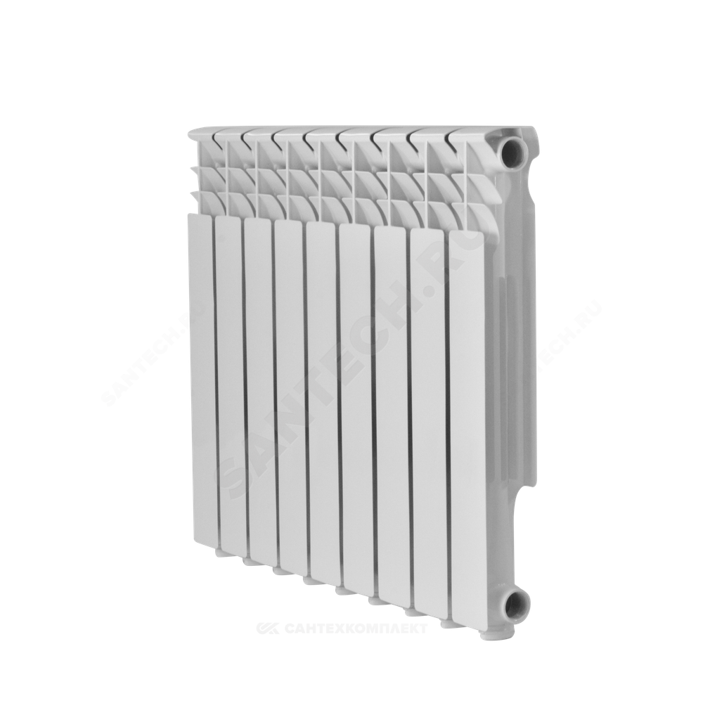 Радиатор алюминиевый Delta Plus 500 10 секций Qну=1340 Вт RAL 9016 (белый) Ogint