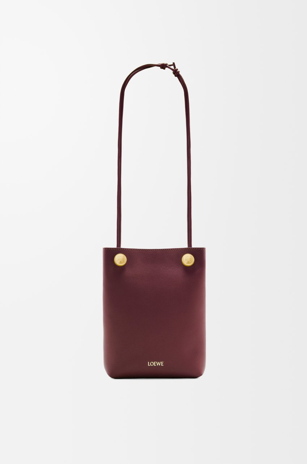 Loewe Сумка-мешок Pebble из гладкой телячьей кожи, бургунди