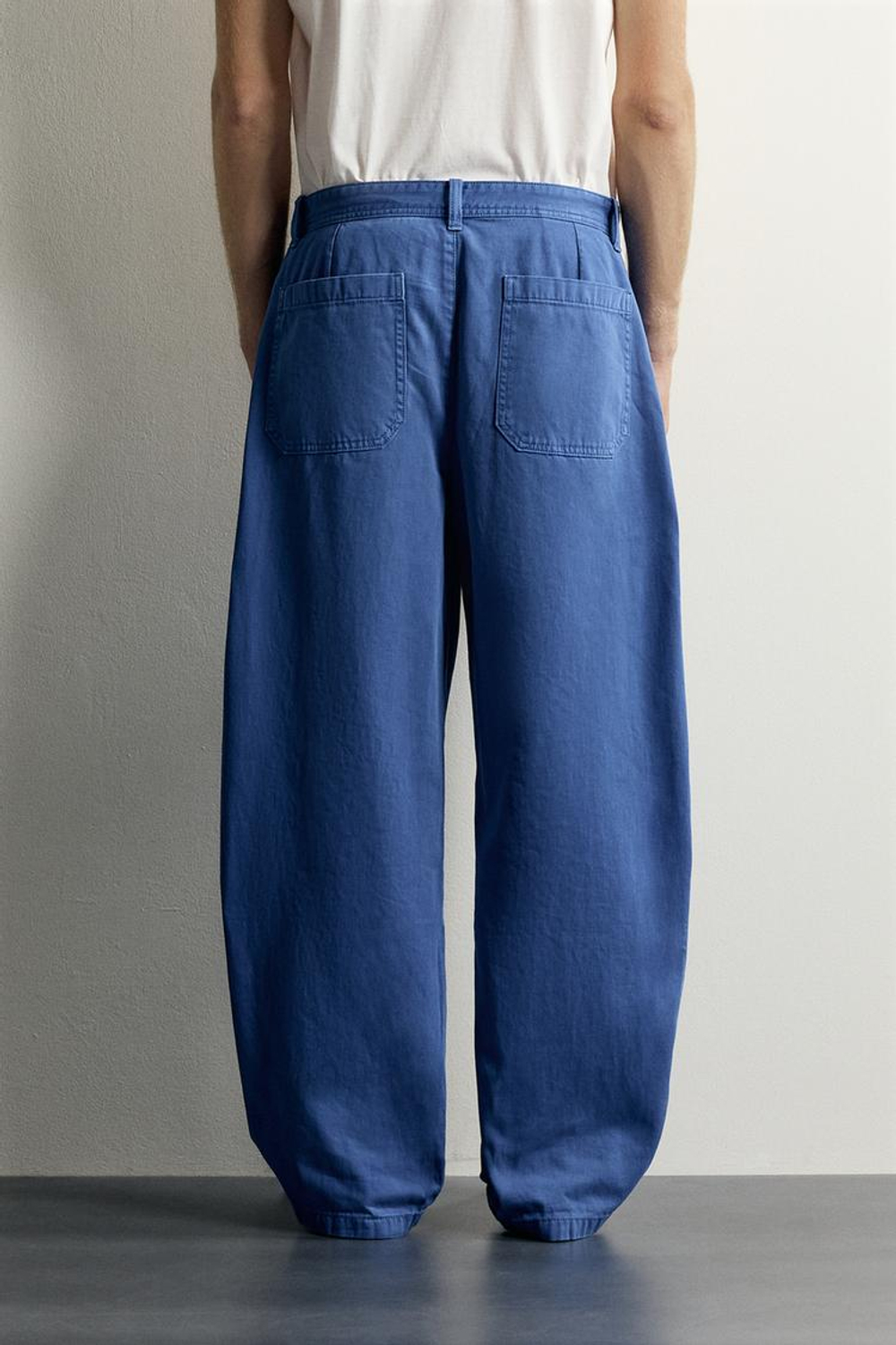ZARA БРЮКИ RELAXED STRAIGHT FIT, ЯРКО-СИНИЙ