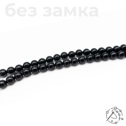 Нить бусин из агата черного 10 мм