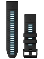 QuickFit 26mm black/cirrus blue Silicone watch band