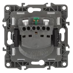 Розетка ЭРА Серия 12 12-2102-05 с заземлением 2P+E Schuko со шторками 16A-250В IP20 антрацит | Эра 12
