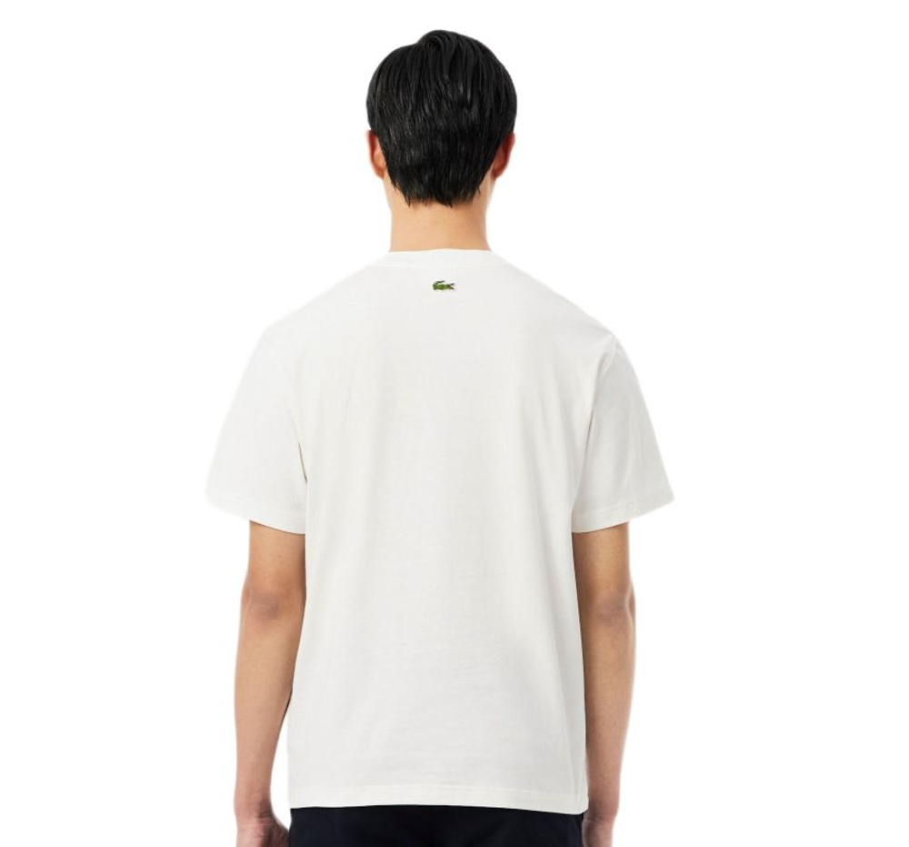 Теннисная футболка Lacoste Printed Cotton - flour