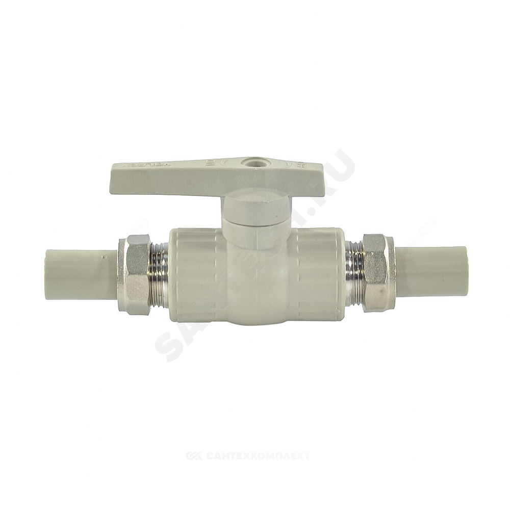 Кран шаровой PP-R полнопроходной серый Дн 32х1 1/4" VALFEX 20246032Г