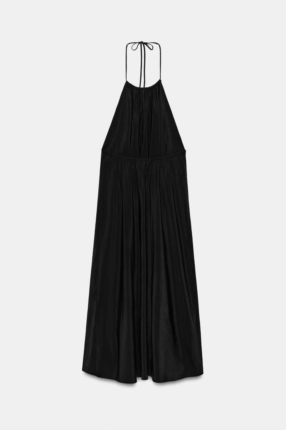 ZARA СВОБОДНОЕ ПЛАТЬЕ С ГОРЛОВИНОЙ ХАЛТЕР, ЧЕРНЫЙ