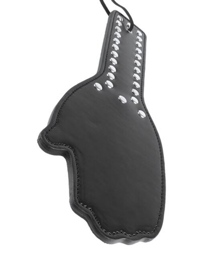 Шлепалка в виде ладони Spank Me Paddle (Цвет: черный с серебряным)