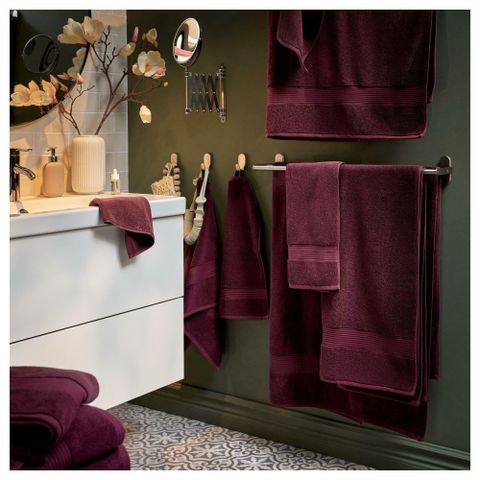 Полотенце банное IKEA FREDRIKSJON (ФРЕДРИКШЁН), Темно-красный, 70х140 см