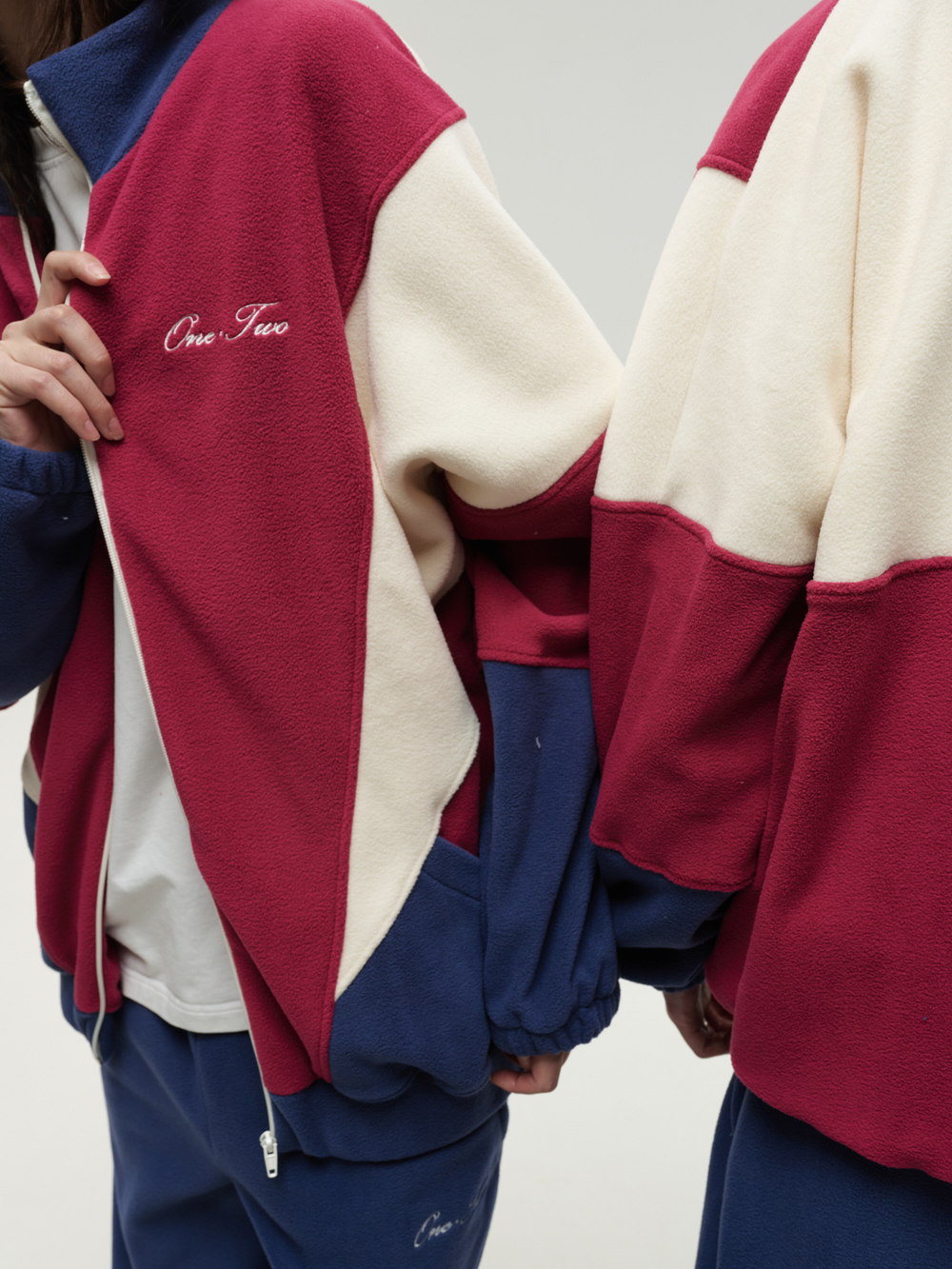 Zip-Up Sweatshirt Raspberry-Navy Smoke