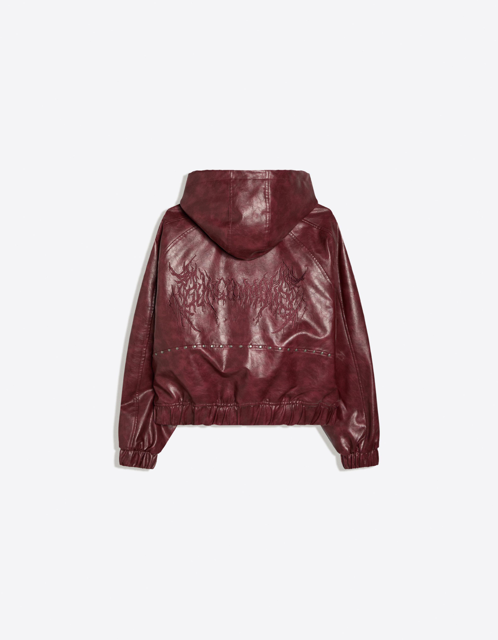 Мужская куртка из искусственной кожи с заклёпками - BERSHKA