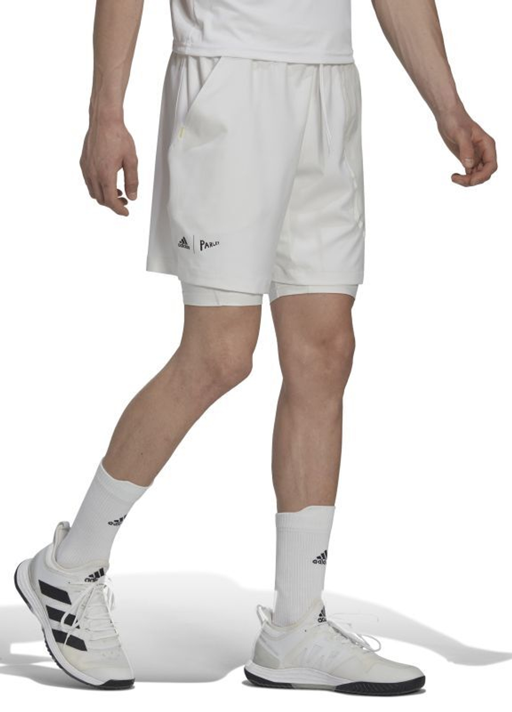 Мужские теннисные шорты Adidas London 2in1 Shorts 7" - white