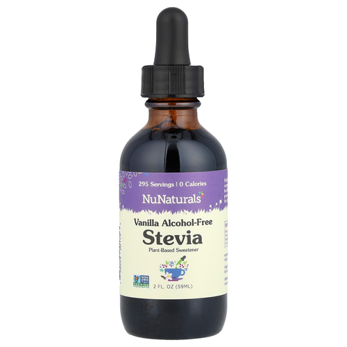 NuNaturals, стевия, без спирта, с ванильным вкусом, 59 мл (2 жидк. унции)