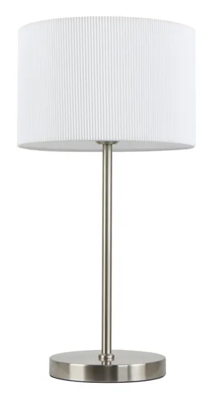 Лампа настольная NewRgy 2094ATL SATIN NICKEL+WHITE, 40 Вт, никелевая и белая