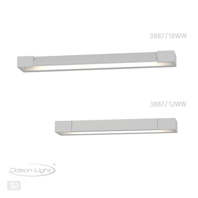 3887/18WW HIGHTECH ODL20 495 бел/металл Настен.поворотн.светильник LED 4000K 18W 220V IP44 ARNO