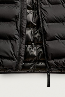 ZARA ЛЕГКАЯ СТЕГАНАЯ КУРТКА WATER REPELLENT, ЧЕРНЫЙ