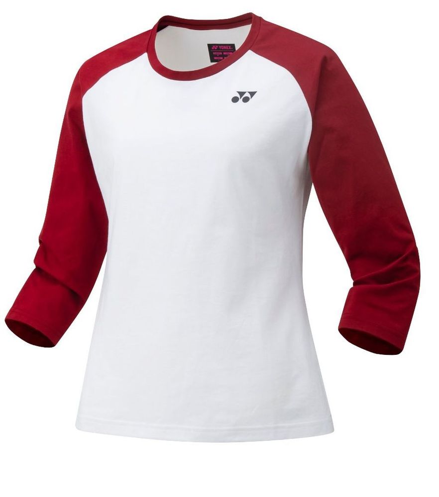 Женская теннисная футболка (dł. Рукава) Yonex T-Shirt Ladies Long Sleeve - white/red