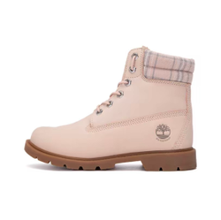 alt="Timberland Linden Woods Pink Nubuck A2BBR662 женские розовые ботинки вид сбоку на белом фоне"