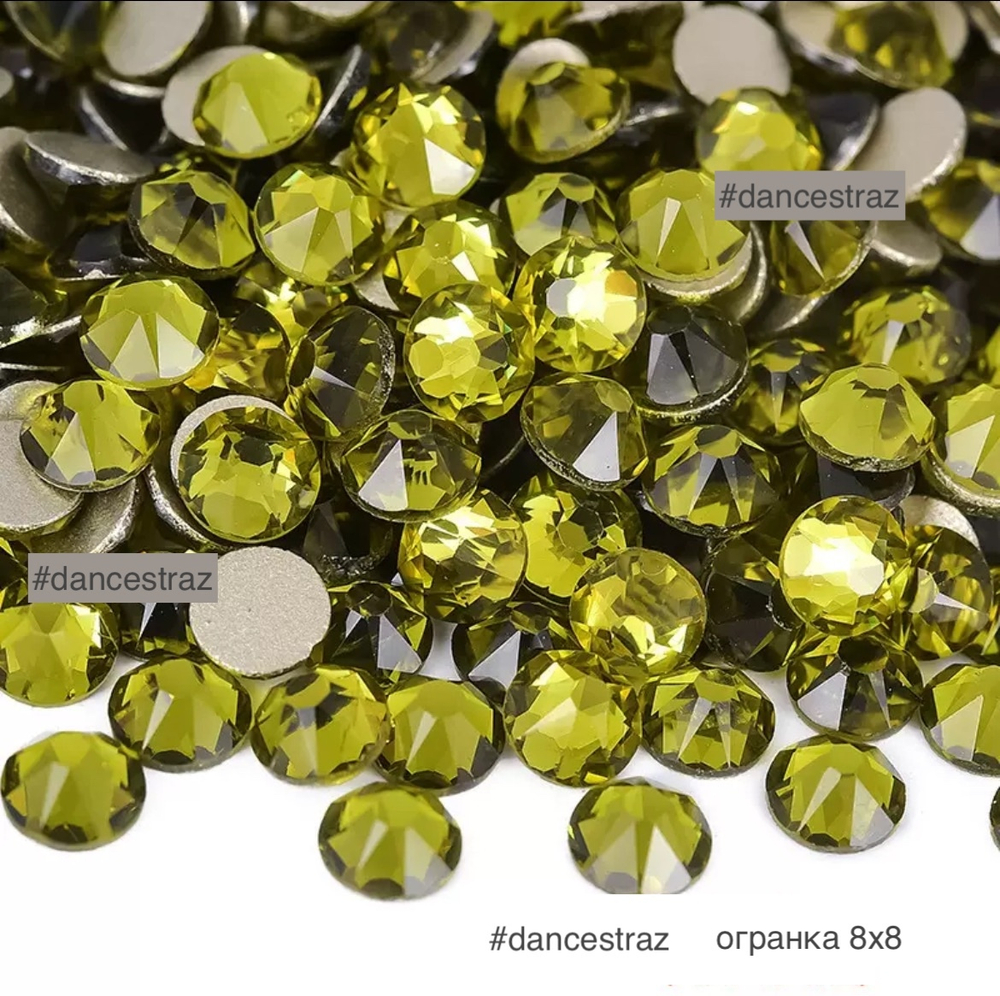 Стразы клеевые, Olive 8*8, P10, SS20, 1440, (F2)