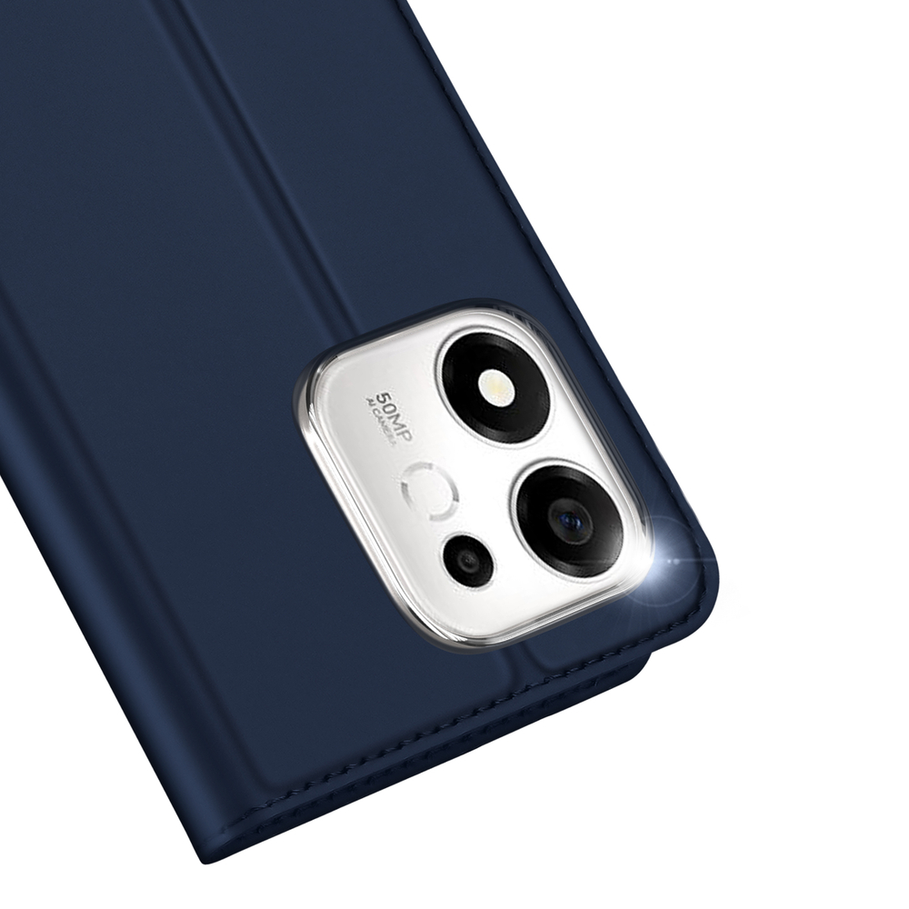 Чехол книжка из кожи синего цвета для Honor 600 Smart и X7e Plus, серия Skin Pro Series от Dux Ducis