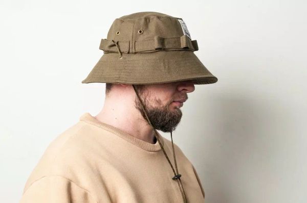 Панама Boonie Hat Ручной работы с петлями Темно-зеленая - фото 4