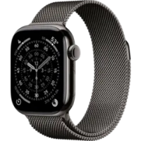 Apple Watch S11 46 mm Titanium Slate case | Slate Milanese Loop, S/M