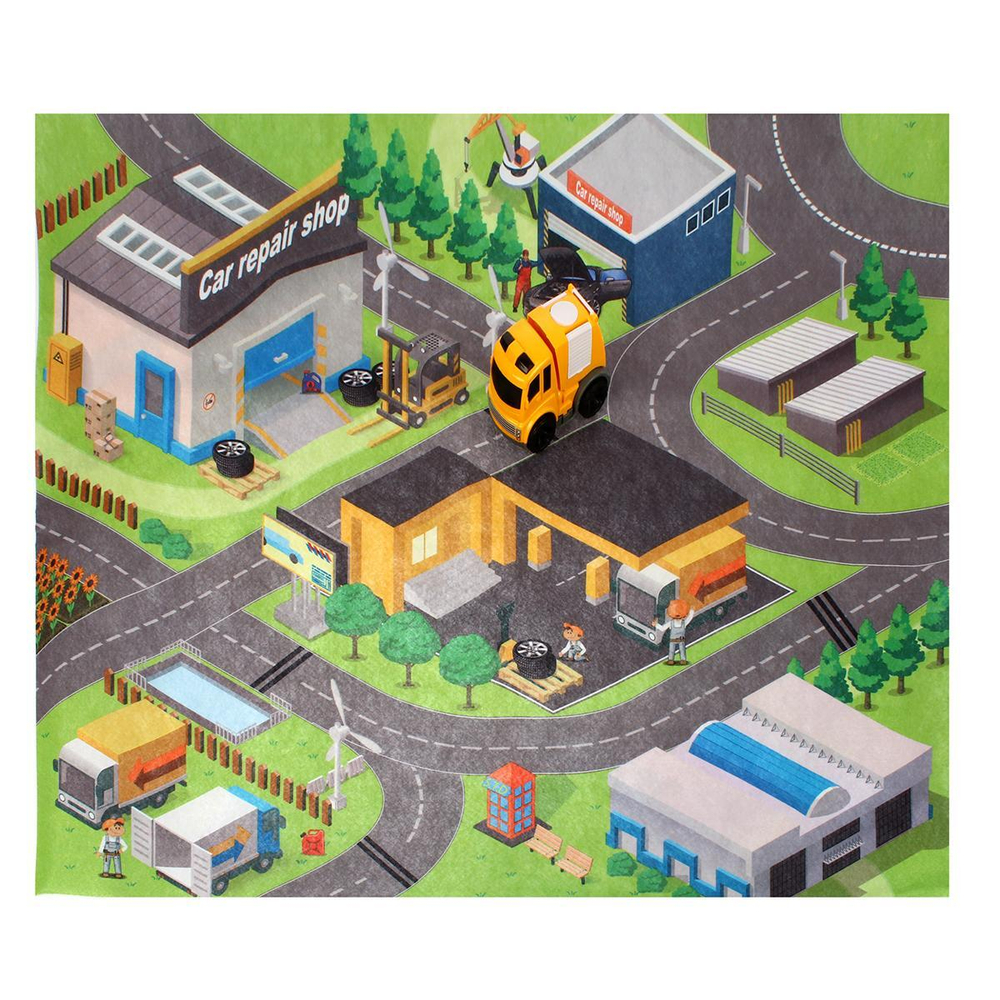 Коврик игровой с машиной, коробка MY3401