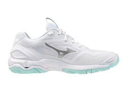 Женские кроссовки для бадминтона/сквоша Mizuno Wave Stealth 6 - white/blue tint