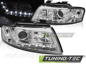 Передние фары для Audi A4 B6 Cabrio (02-06) хромированная