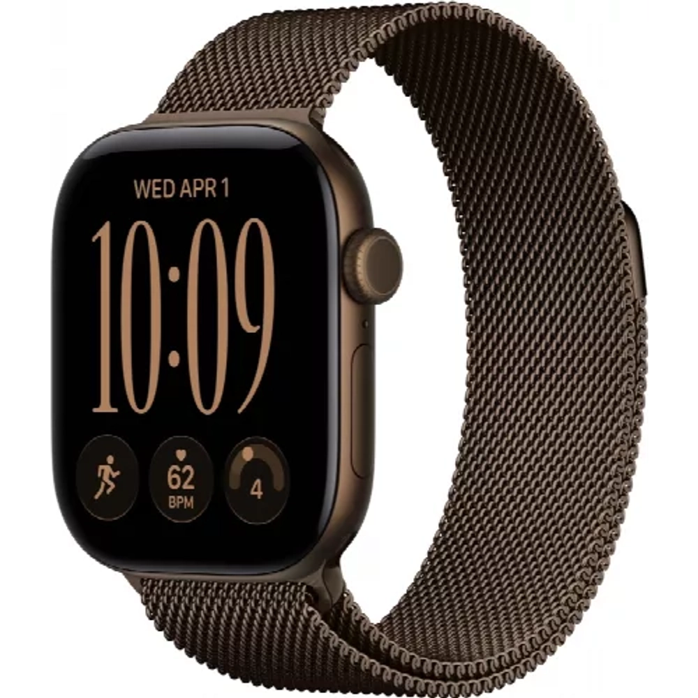 Apple Watch S12 46 mm Dark Bronze Aluminum Case | Dark Bronze Milanese Loop