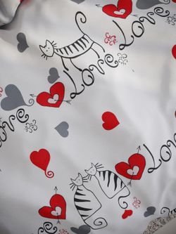 Пододеяльник поплин Сказка "Lovecats" евро на молнии 200x215 см