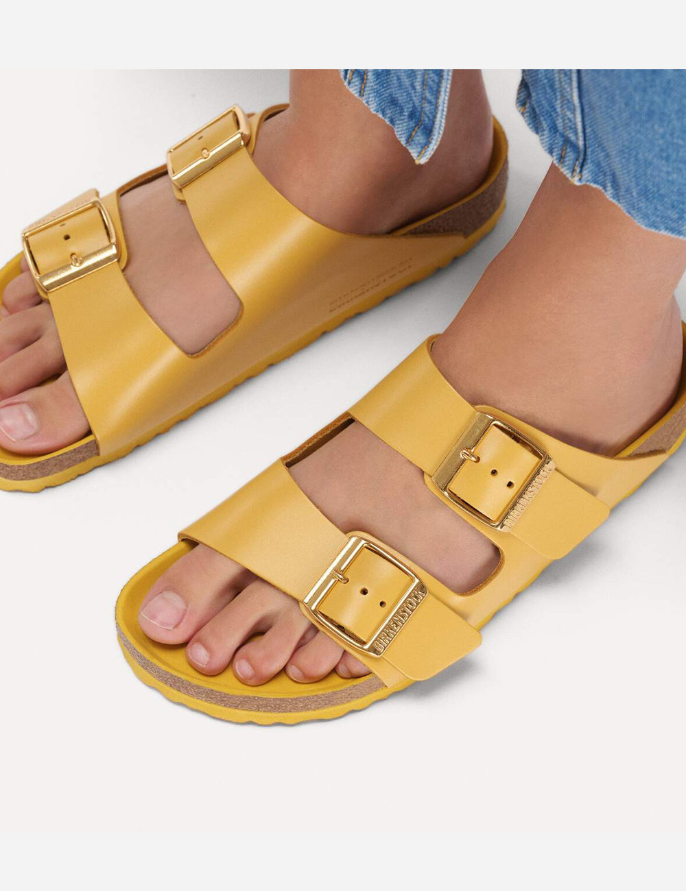 Birkenstock Arizona Natural Leather Sandals W "New Dressy Ochre"