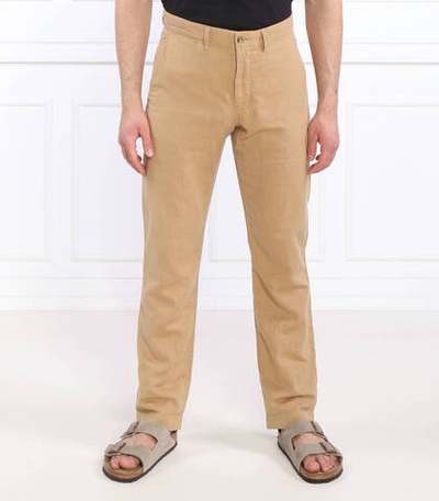 Льняное штаны POLO RALPH LAUREN - коричневый(710901796)