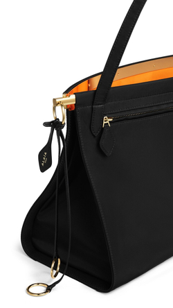 ALAÏA БОЛЬШАЯ СУМКА LE CLICK EAST WEST ИЗ НЕЙЛОНА, ЧЕРНЫЙ