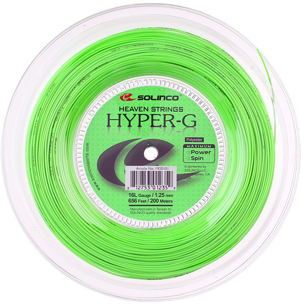 Теннисные струны Solinco Hyper-G (200 m) - green