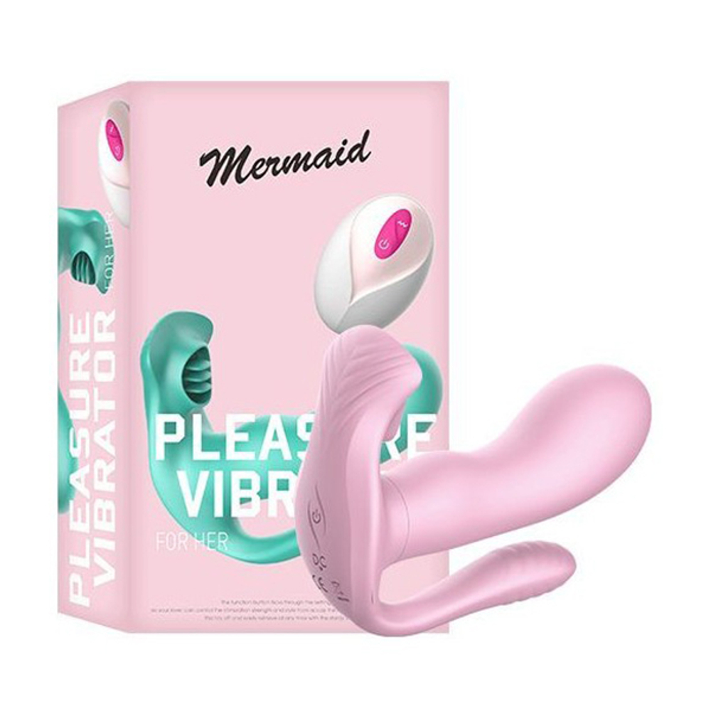Розовый вагинально-анально-клиторальный стимулятор Secwell Clitoris Anal Stimulation Wearable Mini Vibrator for Women Couple Toys SW1001