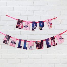 Гирлянда на ленте "Happy Halloween", единорог, 250 см.