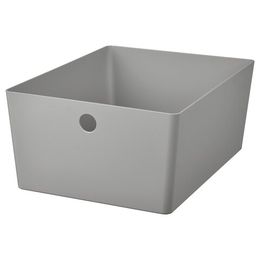 Короб для хранения IKEA KUGGIS (КУГГИС), Пластик, Светло-серый, 26x35x15 см