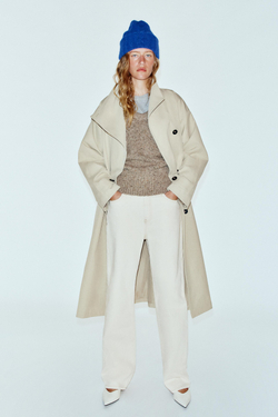 ZARA ШАПКА С ОТВОРОТОМ, ЯРКО-СИНИЙ