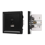 Механизм USB розетки SCT-TENDO-MUAC-PL-BK (5V, 3A, QC3) (Arlight, -)