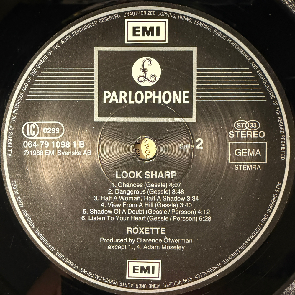 Roxette - Look Sharp! (Европа 1988г.)