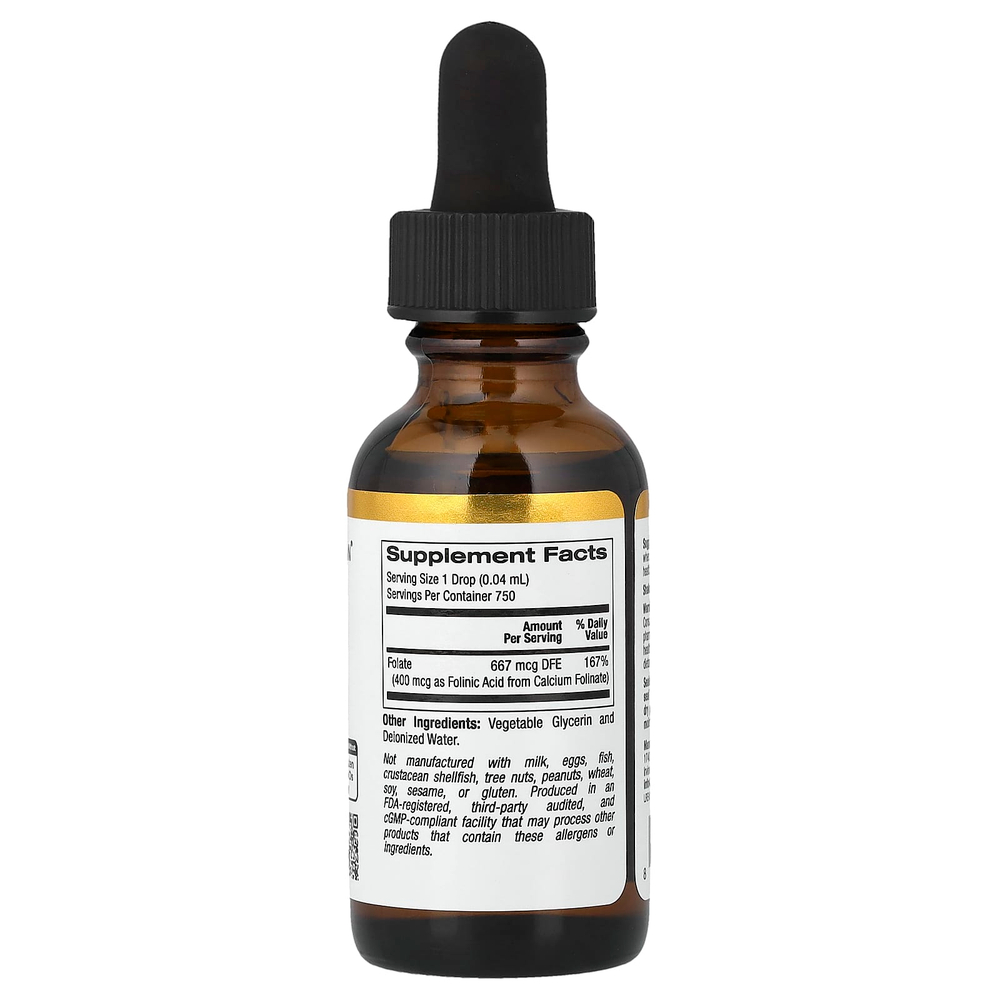 California Gold Nutrition, фолиновая кислота, без спирта, 30 мл (1 жидк. унция)