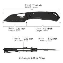 Нож складной SRM 261M-GB2 Cub Oxide Beadblast (140Cr Laminated, Black G10)