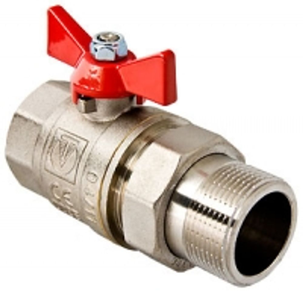 Кран шаров. BASE 1/2" с америк. бабочка VALTEC