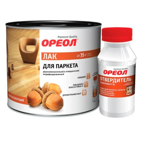Лак паркетный алкидный двухкомпонентный Ореол