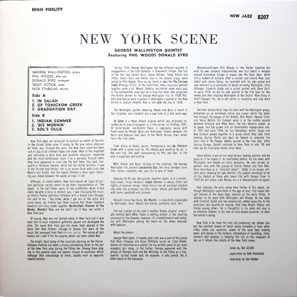 George Wallington Quintet Featuring Phil Woods, Donald Byrd / The New York Scene (LP)