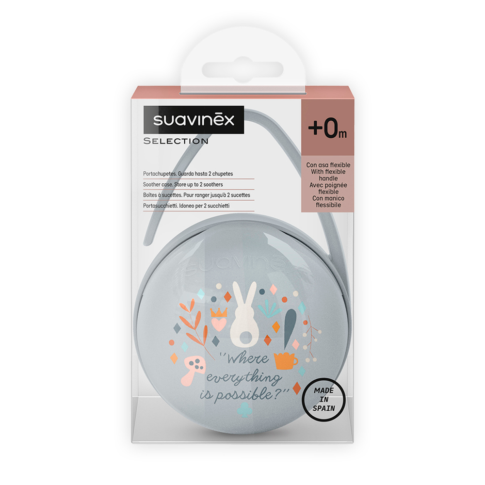 Футляр для пустышек Suavinex серо-голубой