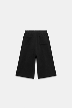 ZARA ДЛИННЫЕ ШОРТЫ ИЗ МЯГКОЙ ТКАНИ, ЧЕРНЫЙ