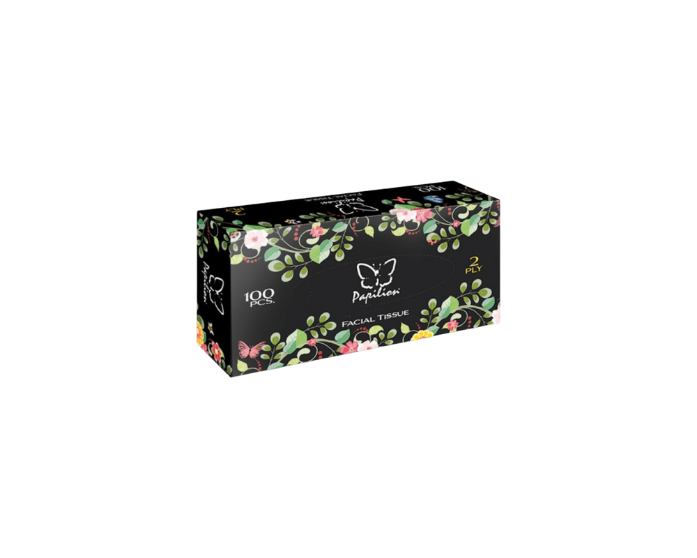 Бумажные Салфетки Papilion Flower Для Лица в корб.100шт